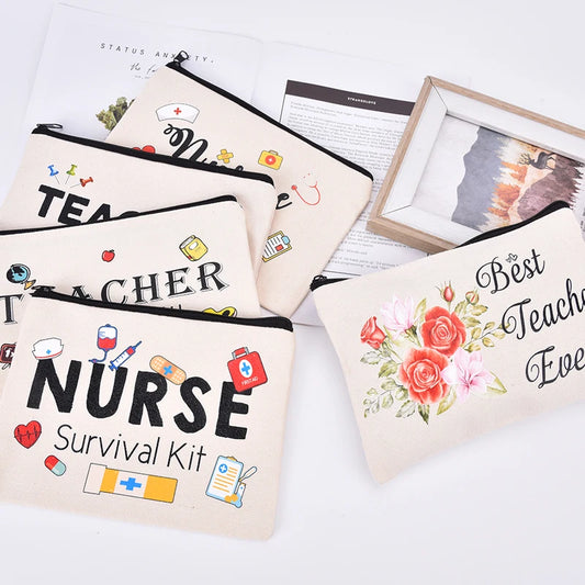 1 Pcs Portable Fashion Canvas Bag Cosmetic Storage Bag For Nurse